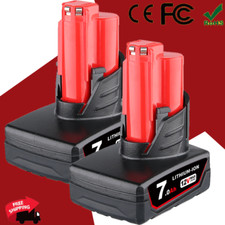 2Pack 7.0Ah Battery For Milwaukee for M12 LITHIUM Extended Capacity 48-11-2460