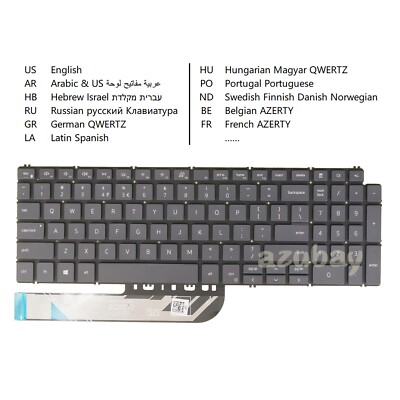 Laptop Keyboard For Dell Latitude 3510 00WNM6 028XR2 05TPPT 05GDG9 Backlit  Black