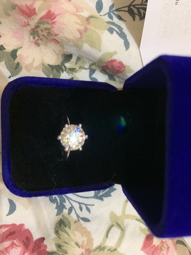 3 CT Taglio Rotondo Moissanite Fidanzamento Solitario Anello Oro 14 K - Foto 2 di 16