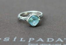 Anillo Silpada Plata Esterlina Lago Congelado Azul Aqua Filigrana Talla 8 R2044
