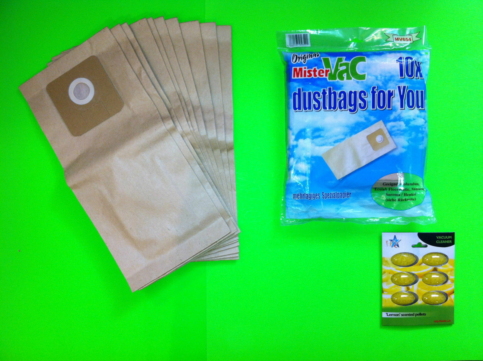 10 Vacuum Cleaner Bags Filter Bags (Mister Vac MV 654) Dust Bag