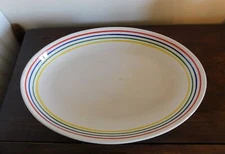 Serving Pasta Platter - 4 Stripes hand painted Italy VITANTONIO Eastlake Ohio