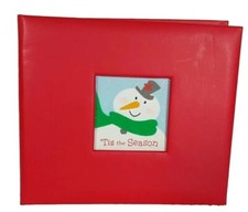 Hallmark Snowman Instant Scrapbook Christmas Red photo album read description