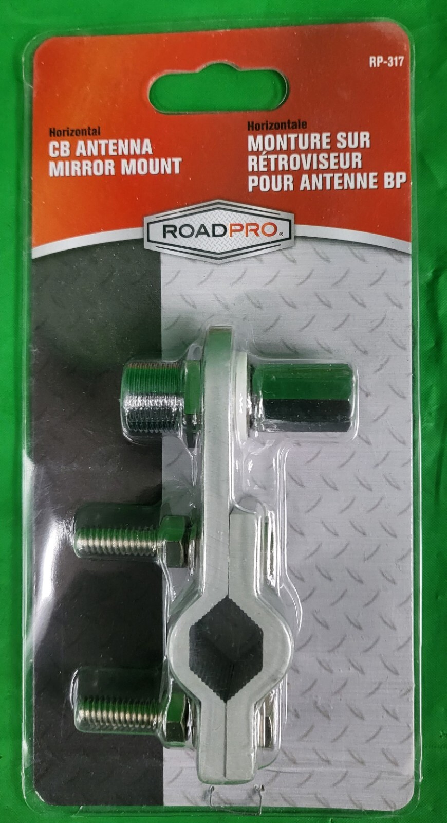 RoadPro CB Antenna Mirror Mount w/ Horizontal SO239 Stud Stainless