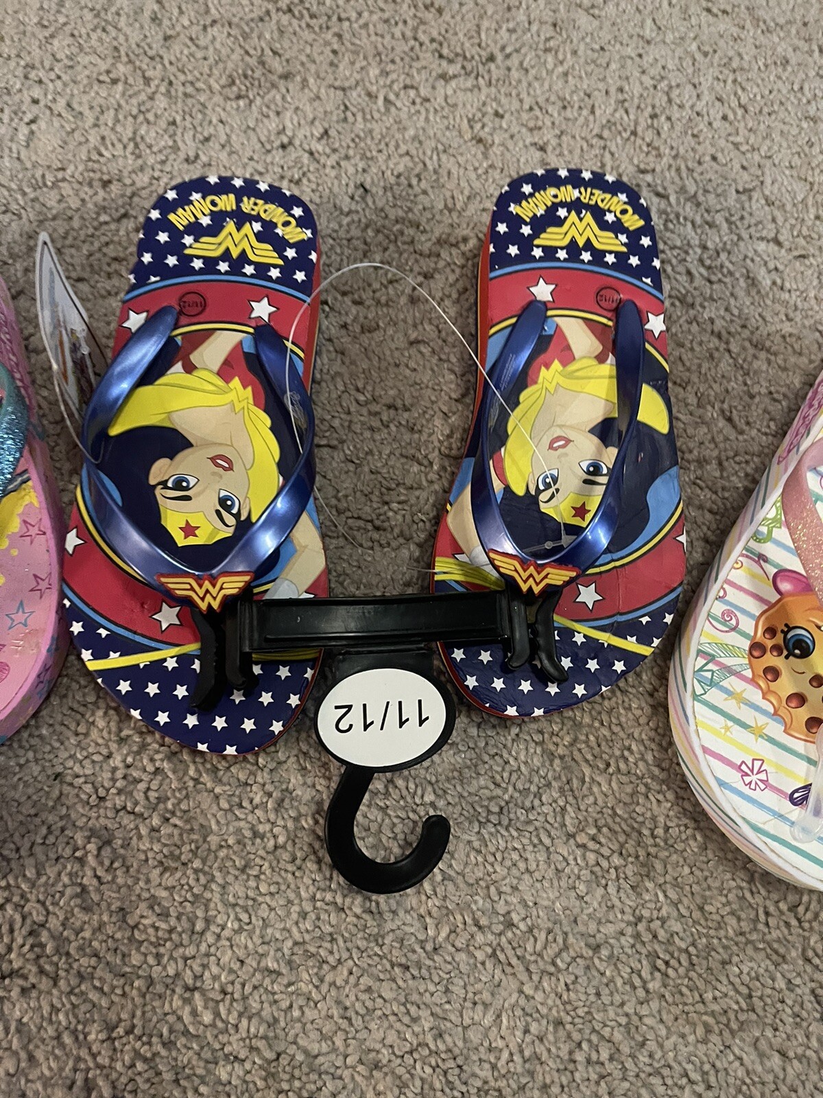 Lotto di 3 scarpe da ragazza infradito super donna Shopkins taglia 11 12