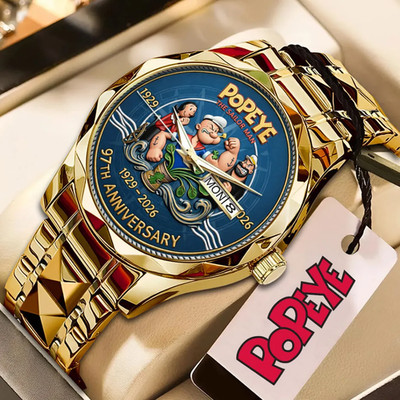 Popeye The Sailor Man 97th Anniversary Alloy Luxury Quartz Watch   9672