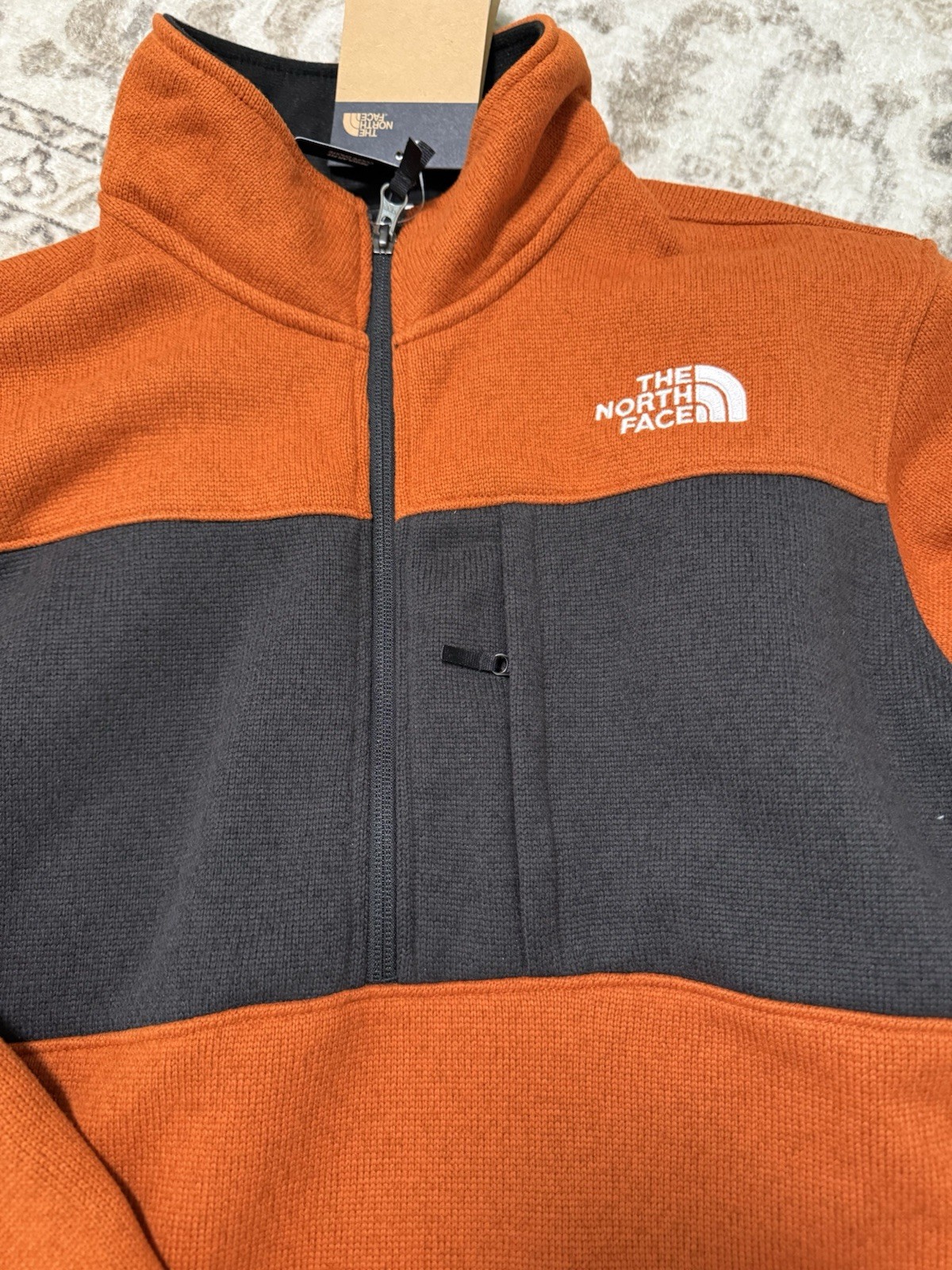 The North Face Gordon Lyons Fleece 1/4 Zip Mock Neck Sweater Earthen Copper S thumbnail 2