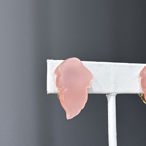 Vintage Ohrclips Frosted Lucite Strass Duroplast Rosa MCM Menge 2 - Bild 10 von 11