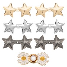 14 PCS Adjustable Waist Clips Waist Button Pins for Pants with Stars and Dais...