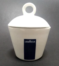Lavazza Vintage Logo Sugar Bowl With Lid IPA Italy Porcelain