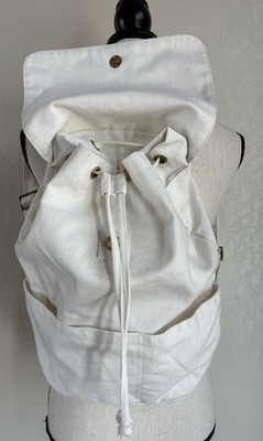 Laude the Label Off White Canvas Convertible Tote Bag  display picture 3