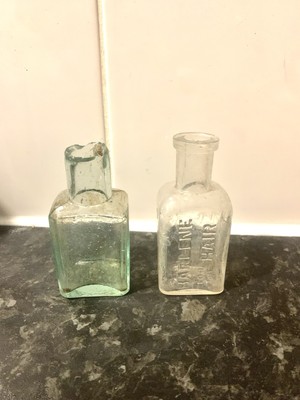 1905 Probenflasche - HARLENE FOR THE HAIR & antike Kaugummiflasche gefunden Mudlarkig
