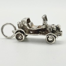 Vintage 925 Sterling Silver Car Charm Pendant 