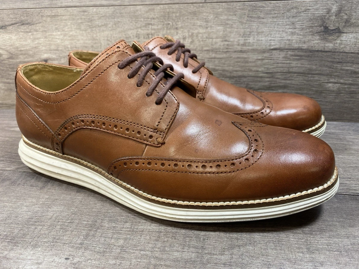 Cole Haan Oxford Grand 360 Johnson Derby Brown Leather Shoes Mens 9.5M Cole Haan Leather Upper Brown Dress Shoes for Men for sale  main image 4