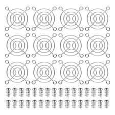 12 Pcs 50mm Fan Finger Grill Metal Ventilation Grill Cover with Screws, Silver