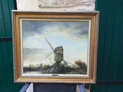 TABLEAU 65X54 CM MOULIN A VENT EN BEAUCE OU DANS LE NORD PAR ALBERONI - Photo 1/4