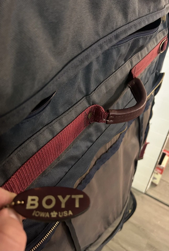 Bolso Boyt Garment Vintage - color azul marino - cuero, hecho en Iowa, EE. UU.  Foto 4 de 4