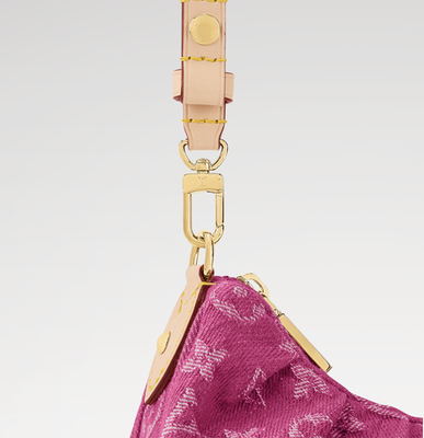 Louis Vuitton Monogram Pochette Valley Denim Hand Bag Pink M28327