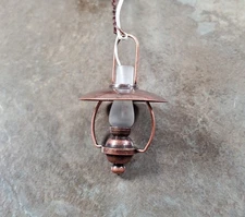 Dollhouse Battery Light "Gas" Ceiling Light Copper 1:12 Scale Lantern Houseworks