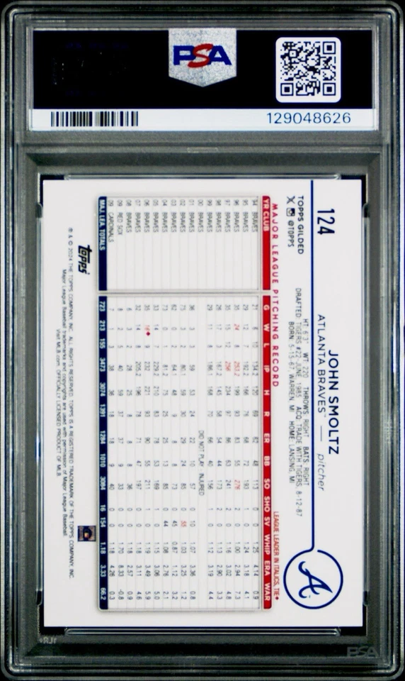 John Smoltz Gold Refractor /25 RayWave PSA 9 2024 POP 1 Gilded Etch HOF eBay 1/1 - Image 4 of 4
