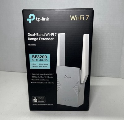 TP Link BE3200 Wi-Fi 7 Range Extender RE223BE Ethernet Port 3.2 Gbps Dual-Band