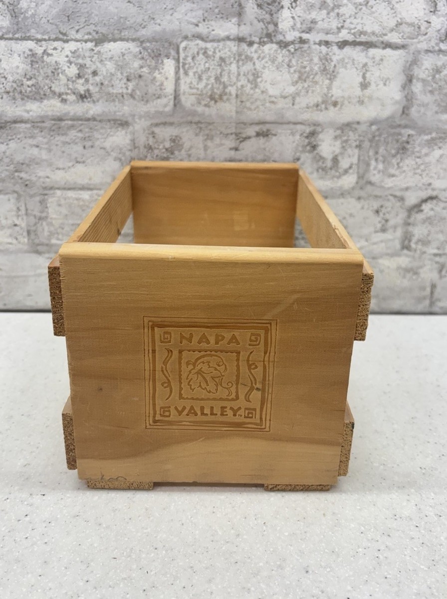 Napa Valley Box Co Wooden Shelf Crate 20 CD Storage Rack Holder