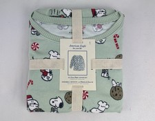 American Eagle AE Luxe Plush Lounge Set Peanut Snoopy Holiday Shorts Pajama Sz S