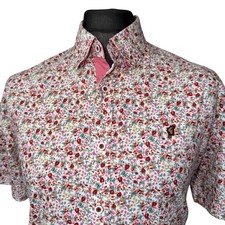 GABICCI Shirt Mens LARGE (40") Short Sleeve Floral Design
