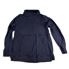 Lululemon Navy Blue Funnel Neck Cotton Pullover Sweatshirt Size 12
