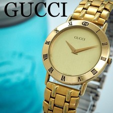 GUCCI 30000 2M Vintage Gold Watch Timepiece Genuine Mens Goldtone Authentic