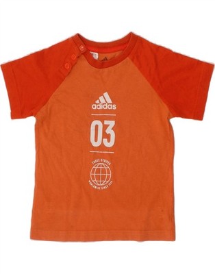 Adidas Baby Jungen drei Streifen Grafik T-Shirt Oberteil 12-18 Monate orange AY01