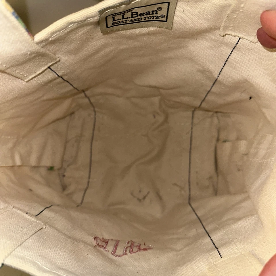 Vintage L.L. Bean Boat And Tote Mini Bag Floral Canvas Embroidered ICG - Image 4 of 4
