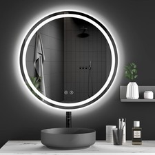 Image of Dripex 600mm Round Bathroom Mirror with LED Light, Illuminated Wall Mounted Vani