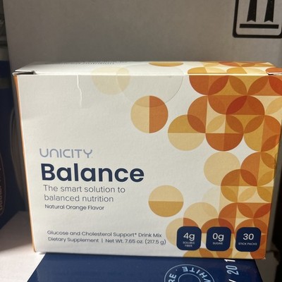 UNICITY Balance Cholesterol Support Drink Mix 30 Stick Pack (ORANGE) Exp 06/2027