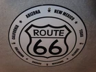 VINTAGE ROUTE 66 W/ 8 US STATES CALIFORNIA 11 3/4" PORCELAIN METAL GASOLINE SIGN