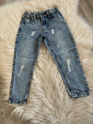 Little Kids Mädchen Denim Jeans Hose used Look Gr. 104