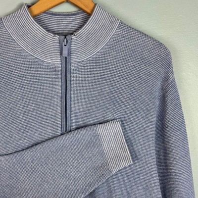 Southern Tide Men's 2XL Blue 1/4 Quarter Zip Pullover Sweater Textured Stretch