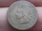 1885 Indian Head One Cent Penny- Good Details, Brown