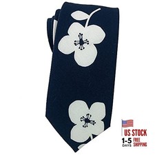Men's Cotton Printed Floral Neck Tie Skinny Tie A11