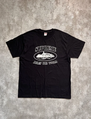 Tee shirt Supreme X Corteiz Noir, Extra Large XL, Parfait état Envoi rapide