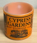 Cypress Gardens FL Vintage Federal Milk Glass Retro Orange Collector Glass