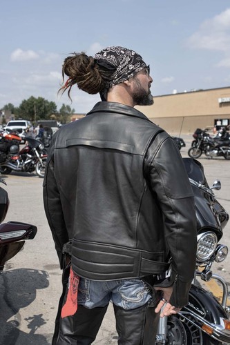 Milwaukee Leather 1570 schwarze Motorradfahrerjacke für Herren mit "Utility Pocket" - Bild 6 von 15