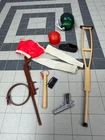 ORIGINAL Vtg 1970s GI JOE & BIG JIM Accessory Lot! shorts CB Radio Belt Crutch