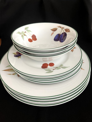 Vintage Royal Worcester, Evesham Vale Abendessen, Beilagenteller, Suppenschüssel