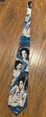 Tie Elizabeth Taylor Directions Silk Neck Tie Cat On A Hot Tin Roof USA Vtg EUC