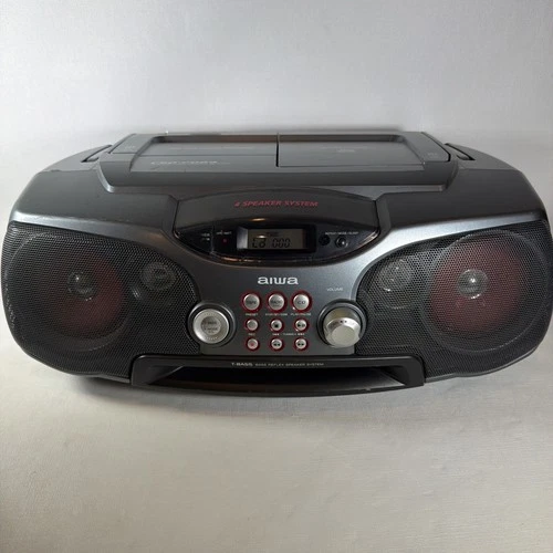 AIWA VTG CSD-FD89 CD-R/RW/AM-FM Boom Box Cassette Tape Player Tested Read Desc