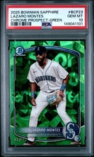 2025 BOWMAN SAPPHIRE EDITION CHROME PROSPECTS GREEN LAZARO MONTES 66/99 PSA 10