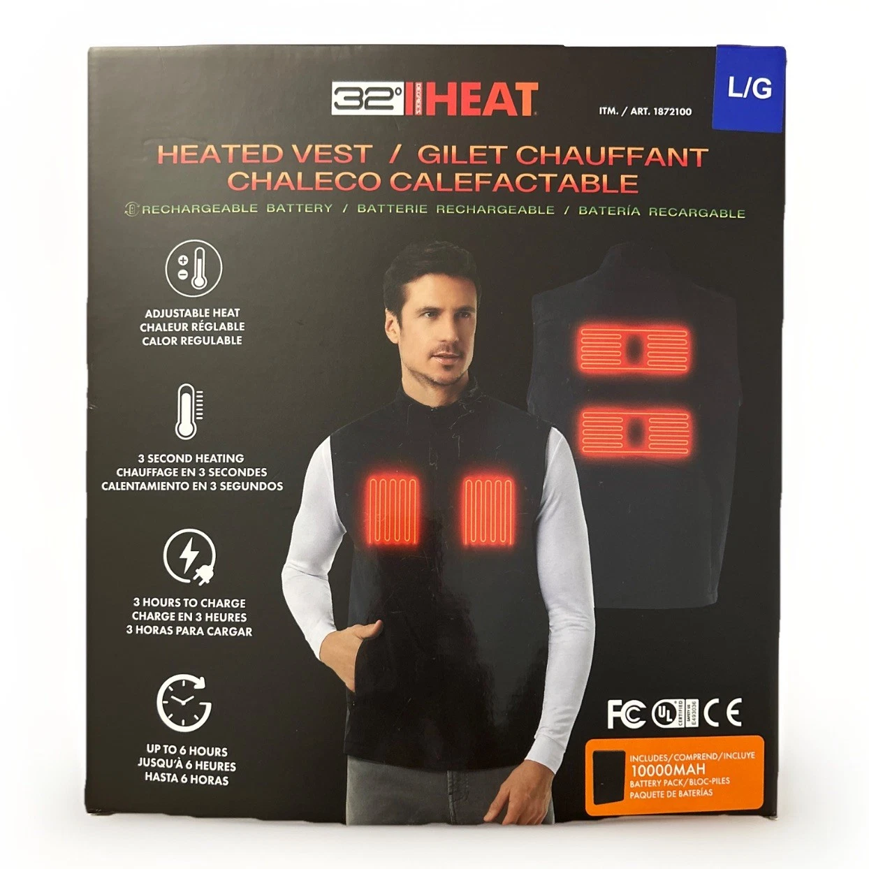 32 Degrees Rechargeable Heated Vest Large