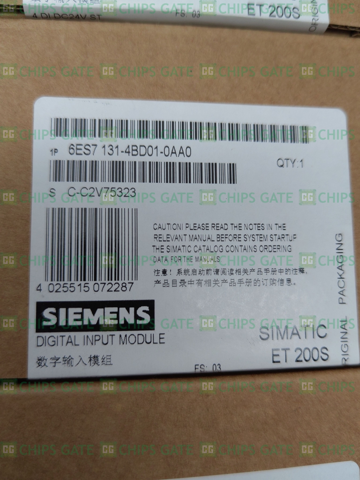 1PCS Siemens SIMATIC 6ES7 131-4BD01-0AA0 6ES7131-4BD01-0AA0Qty 4DI ...