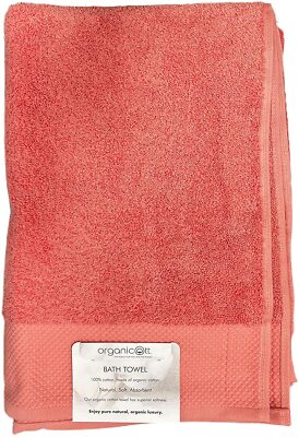 Organicott Organic Bath Towel Orange 100% Organic Cotton 30 in x 58 in